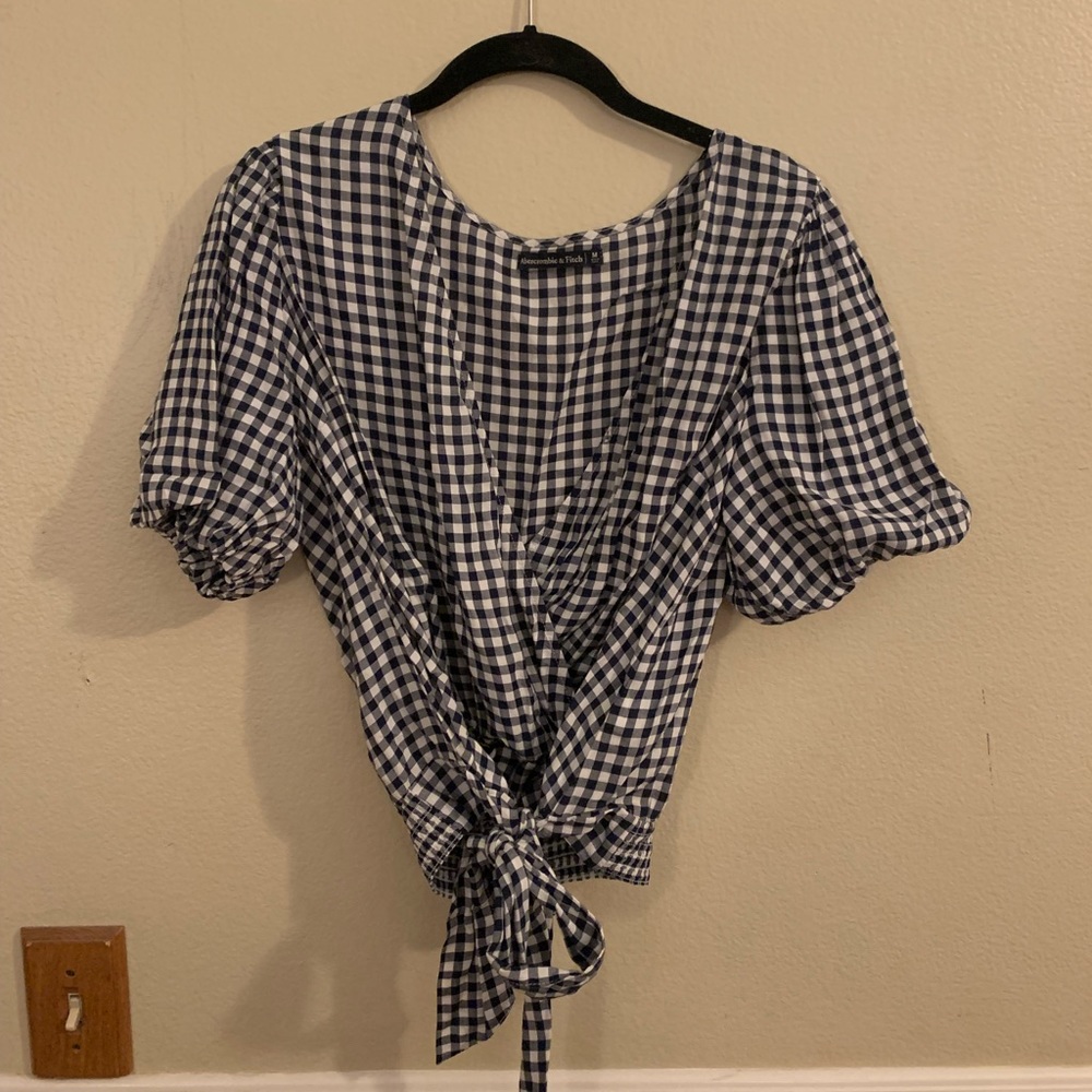 Abercrombie & Fitch Gingham Wrap Top